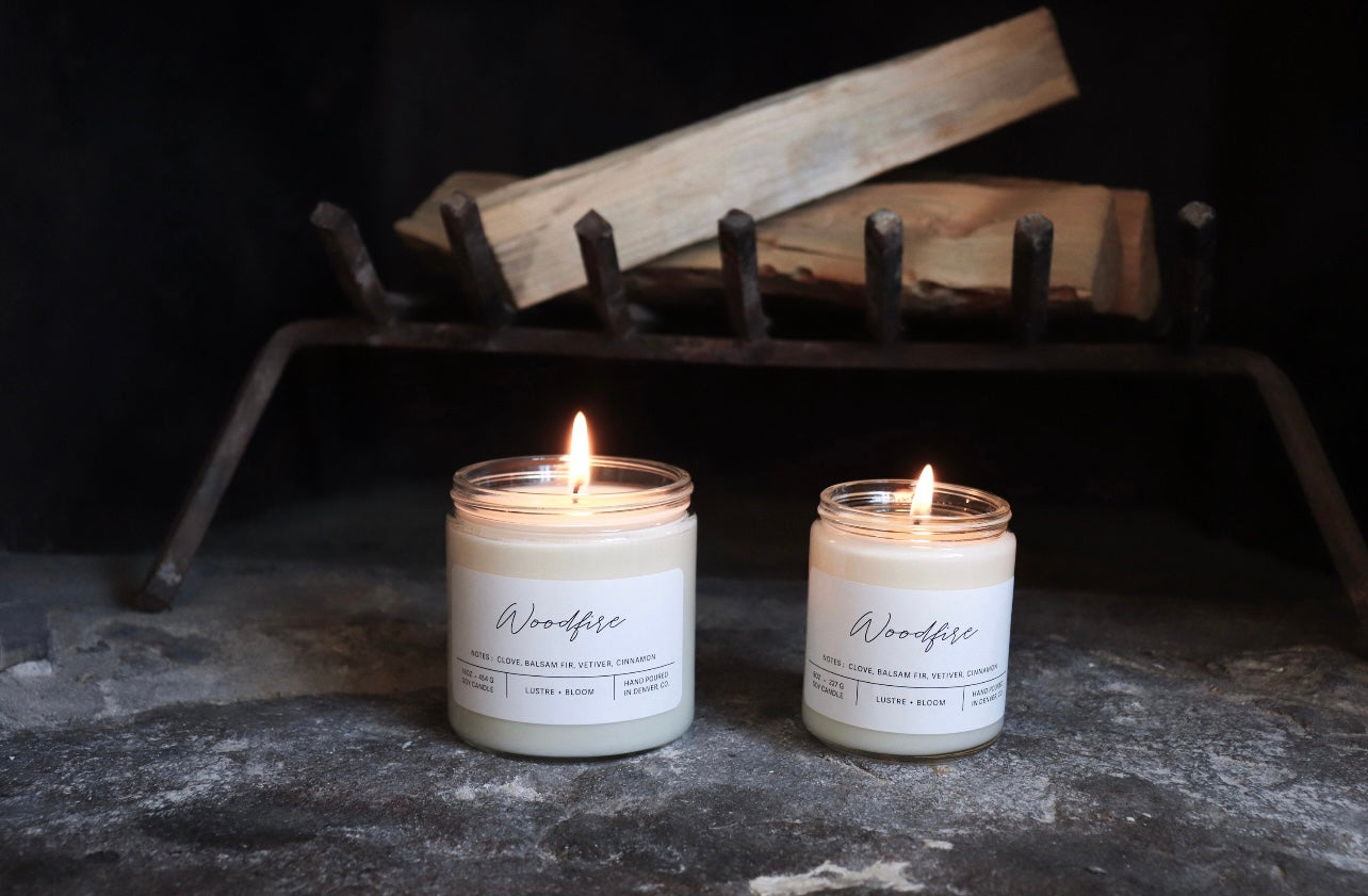 Lustre + Bloom || Woodfire Candle